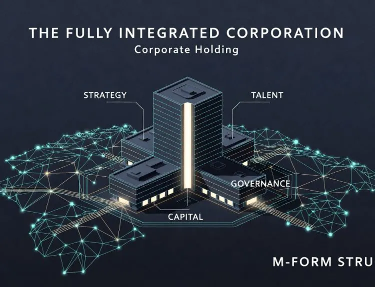 The Fully Integrated Corporation, Corporate Holding dan M-Form Structure dalam Skala Global