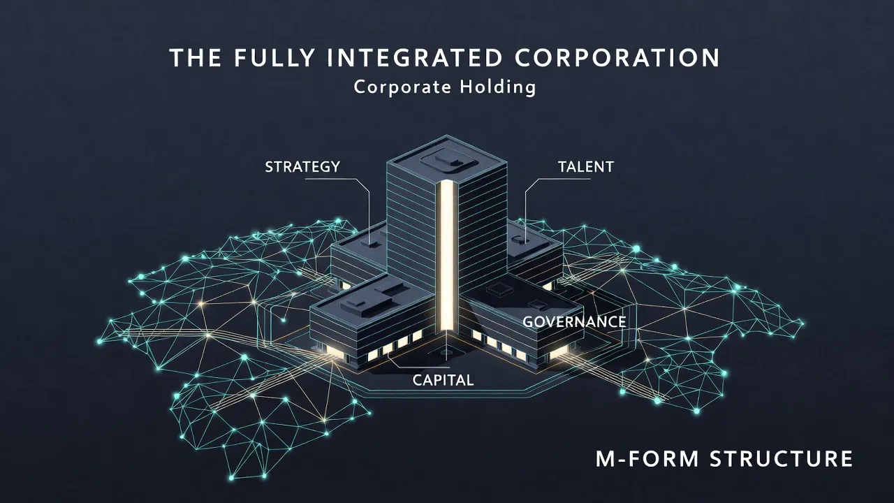 The Fully Integrated Corporation, Corporate Holding dan M-Form Structure dalam Skala Global